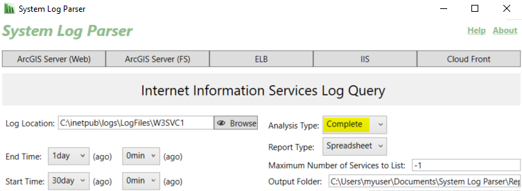 System Log Parser for IIS